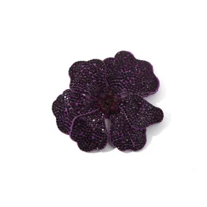 DIY sparkling rhinestone 3D flower patch crystal accessory for dress shoe bag decor details