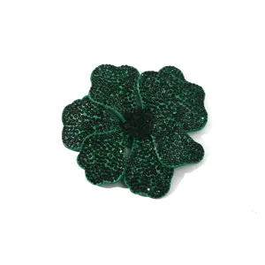 DIY 3D rhinestone flower decoration crystal glass shoe clips apparel accessories for dresses bags