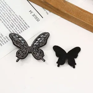 Korean fashion rhinestone 3D butterfly hair clip cute sparkly crystal hair accessories DIY