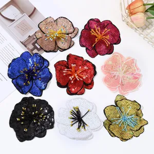 Vintage Sequin Flower Apparel Patch Handmade DIY Clothing Shoe Hat Decorative Sewing Patch Craft Accessories
