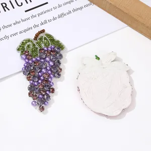 3D Perlen bestickte Trauben Frucht Aufnäher Handwerk Zubehör für Kleidung Taschen.