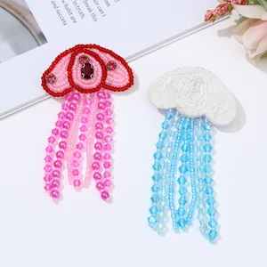 Parche de tela de medusa con borlas de cuentas hecho a mano sombrero bolso zapatos accesorio