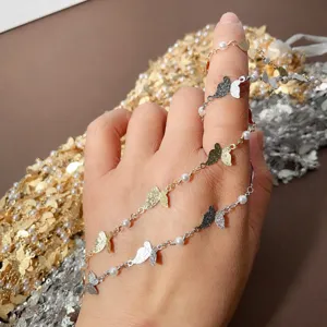 Catena a Farfalla in Rame e Perla Artificiale Materiale per Creazione di Gioielli DIY Catena di Colore Preservato