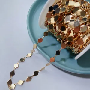 Glänzende Kupfer Rauten Kette für DIY Hanfu Haarnadel Quasten Schmuckherstellung