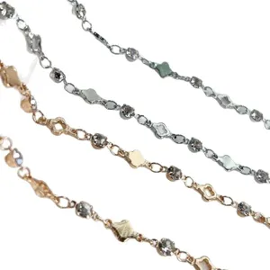 DIY catena trifoglio strass fatti a mano gioielli in metallo collana bracciale accessori materiale