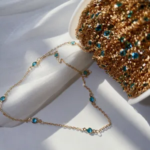 Copper rhinestone chain 4mm DIY jewelry making accessory crafting tassel material gold