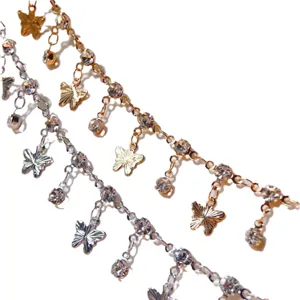 Crystal Rhinestone Butterfly Chain DIY Jewelry Making Accessories Gold Silver Necklace