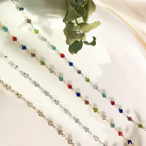 Pure Copper Claw Chain Rhinestone Chain DIY Jewelry Accessories Colorful Crystal Handicraft Craft Material