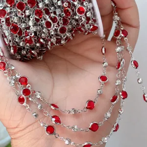 6mm Fassung Roter Strass Kette DIY Schmuck Zubehör Handwerk Handgemachte Besatz