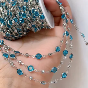 6mm Strasskette Kristall Besatz DIY Schmuckherstellung Armband Kleidung Zubehörteile