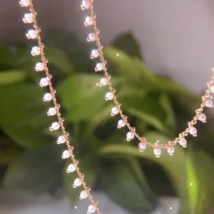 Catena di perle fai da te in rame saldata su un lato per collane e accessori creativi
