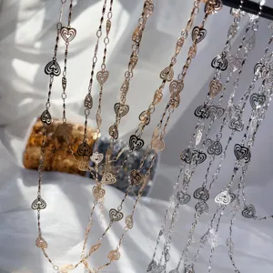 Heart shape metal chain diy jewelry accessories glasses chain tassel craft supplies