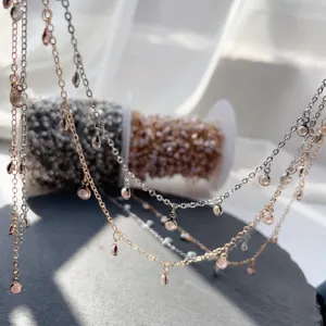 Catena in rame fai-da-te con perle da 4 mm nappa materiale per gioielli fatti a mano capelli