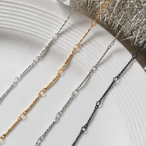 Catena in Rame DIY Catena a Barra Dritta Faccettata Alta Ritenzione del Colore Asta di Collegamento Semplice di Base per Gioielli Fatti a Mano
