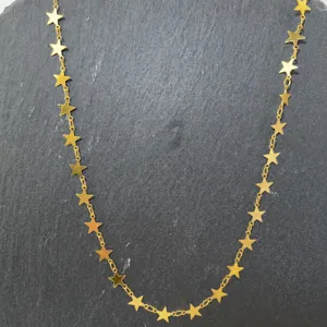Catena a stella dorata accessorio gioielli, catena pentagramma metallo per orecchini fai da te.