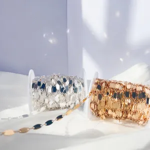 Catena in Pezzi Ovali di Rame Accessori per Creazione di Gioielli Fai da Te Stile Antico Catena Oro e Argento Per Collana Artigianale Artigianato per Capelli
