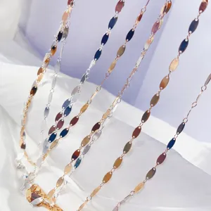 Catena con paillettes ovali fatta a mano accessori fai da te metallici per collane in stile antico.