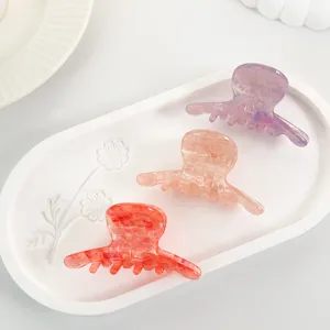 Mini hair claw clips set featuring iridescent grid glitter design for women and girls daily styling.