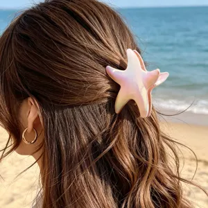 Iridescent starfish hair claw clip pearl gradient shark clip summer beach hair accessories