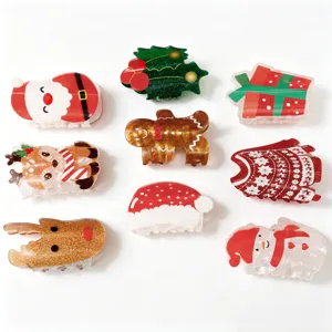 Weihnachten Haarklammer Set süße Cartoon Weihnachtsmann Rentier Haaraccessoires Damen