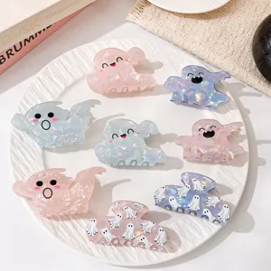 Halloween Geist Haarkralle Süße Irisierende Schalen Textur Haarklammer Neuheit Lustige Haaraccessoires Für Damen Mädchen