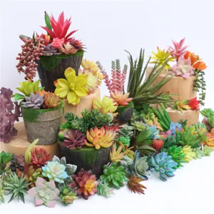 Artificial succulent plants DIY fake potted accessories home decor greenery set for decor