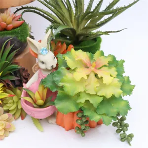 Artificial Succulent Plants Fake Flowers Soft PVC Botanical Greenery Home Decor Craft Ornaments DIY Miniature Landscape
