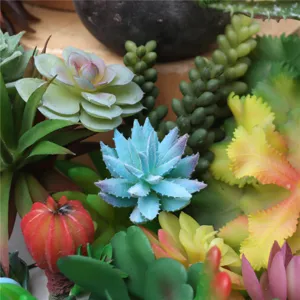 Artificial succulent plant heads DIY potted accessories home decoration green plants detail view