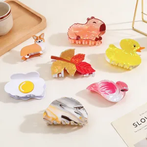 Süße Tier Pflanze Harz Haarkralle Süße Corgi Ente Ahornblatt Haaraccessoires Mode Haarstyling Werkzeug Für Damen