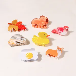 Niedliches Tier Haarspangen Set, süße Harz Hai Clips Enten Corgi Haarschmuck für Damen.