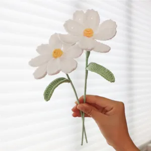 Handmade crochet flowers artificial daisy floral arrangement for home and office decor