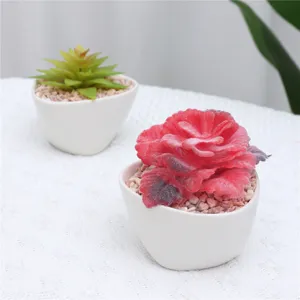 Planta suculenta artificial en maceta de plástico plantas verdes falsas para decoración