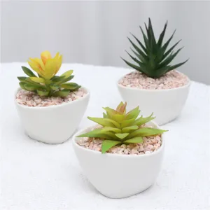 Plantas suculentas artificiales en macetas de cerámica plantas verdes falsas decoración