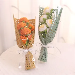 Handmade crochet rose flower bouquet knitted floral gift for valentines day home decor and parties