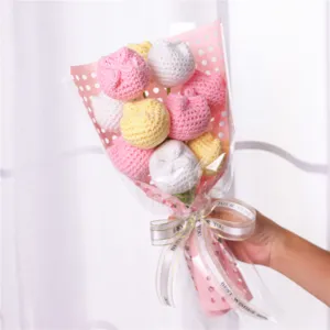 Handmade crochet flower bouquet cute cartoon animal design gift for teachers mothers day