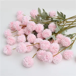 Artificial Ball Chrysanthemum Flowers Fake Silk Plants For Home Wedding Party Decor