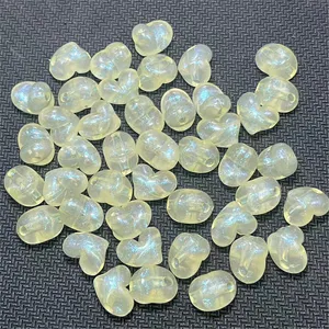 Cuentas luminosas de corazón asimétrico acrílico para joyería DIY hechas a mano collares