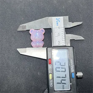 Ours en résine sirène pailleté rose breloque pendentif perle accessoire artisan 20mm