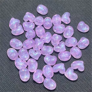 Cuentas sueltas de corazón de sirena acrílica para joyería hecha a mano pulseras collares cadenas