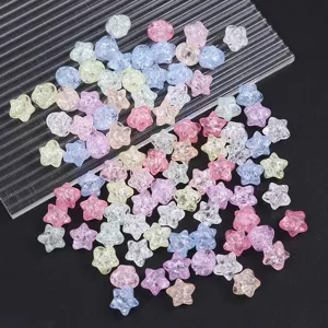 Perles Étoile à Cinq Branches Craquelées en Acrylique Perles Vrac Transparentes Accessoires de Collier Bracelet de Fabrication de Bijoux DIY