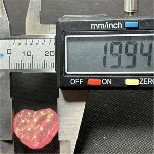 Pink waffle heart shape DIY bead jewelry phone chain accessory size 19.94mm detail show picture