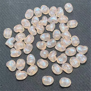 Cuentas sueltas de corazón asimétrico iridiscente acrílico para joyería artesanal de bricolaje.