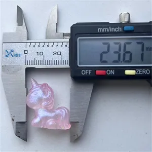 Licorne résine perle DIY bijoux accessoire pendentif lumineux sirène artisanat 24mm détail