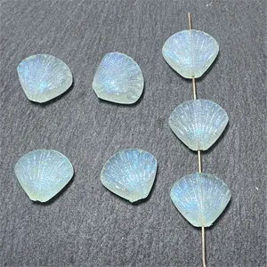 Cuentas de concha luminosas sirena agujero vertical joyería DIY cadena de teléfono