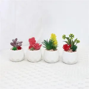 Set de plantas suculentas artificiales en maceta, pequeñas plantas decorativas hogar