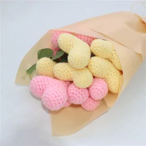 Bouquet de fleurs de cœur au crochet fait main mariage bricolage maison fleurs artificielles