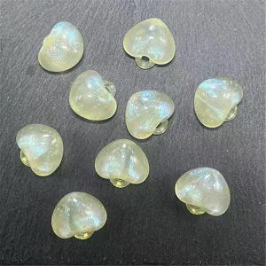 Acrylic mermaid luminous heart loose beads for DIY jewelry making and craft accessories.