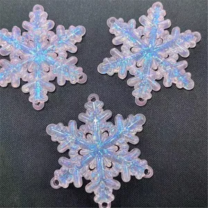 Pendentif flocon de neige en acrylique, charms pailletés pour bijoux DIY chaîne de téléphone.