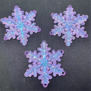 Pendentif flocon de neige sirène en acrylique avec trous pour bijoux et chaînes de téléphone DIY.