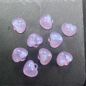 Acrylic mermaid luminous heart loose beads for DIY phone chain and bag craft accessories
